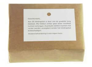 Vlekkenbriefjes standaard 'Geachte klant'