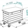 Waswagen voor transport van vuil wasgoed / 203CC350 - Afbeelding 2