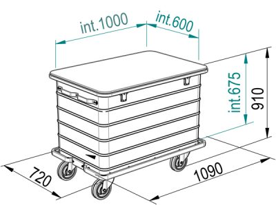 Waswagen voor transport van vuil wasgoed / 203CC350 - Afbeelding 2